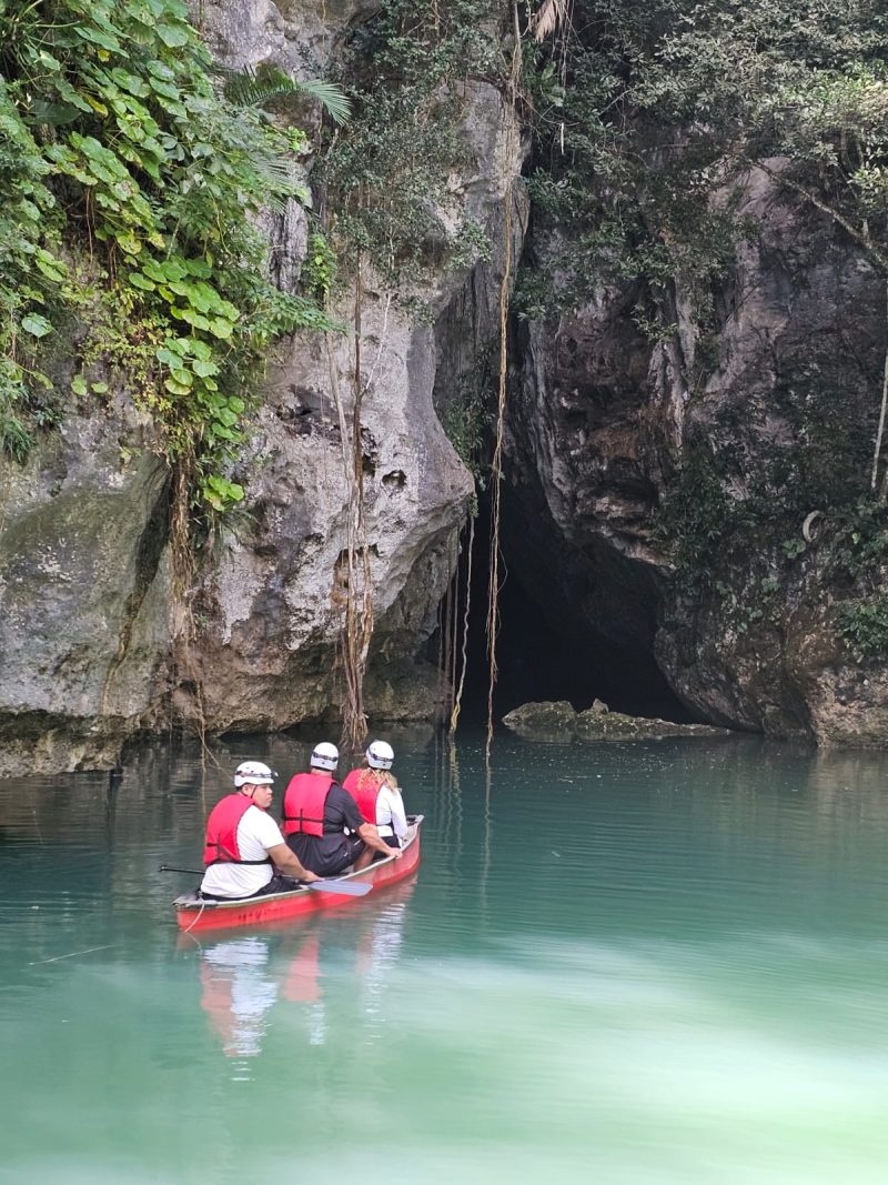 Barton Creek Cave canoe